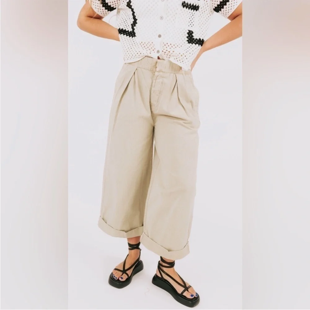 NWT Free People After Love Cuff Pants in Sandshell. Size X-Small